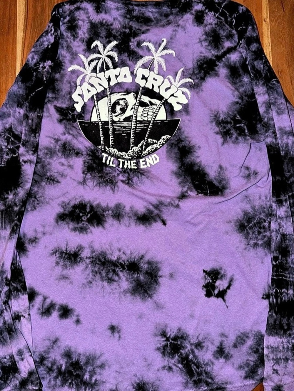 Santa Cruz Til The End Tie Dye Long Sleeve T-Shirt Purple & Black XL. #028